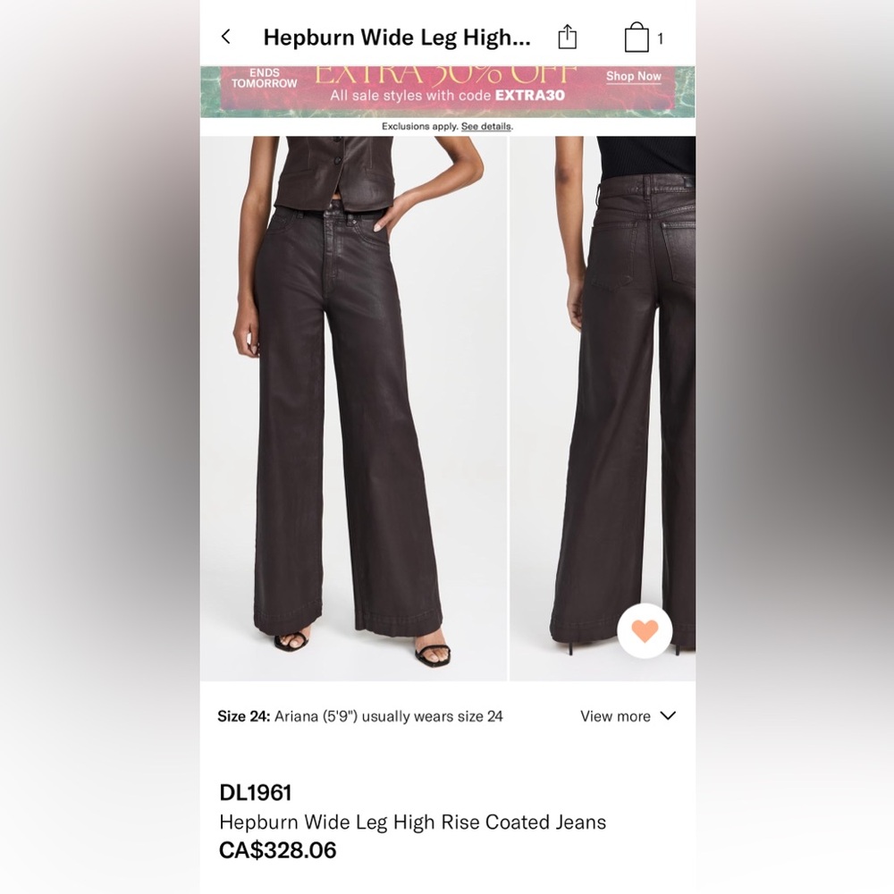 DL1961 Hepburn coated jeans